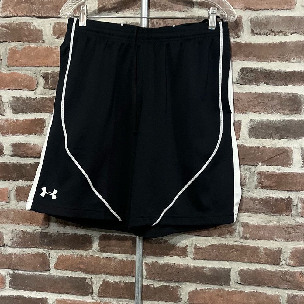 Under Armour Black with White Trim Men's Athletic Shorts